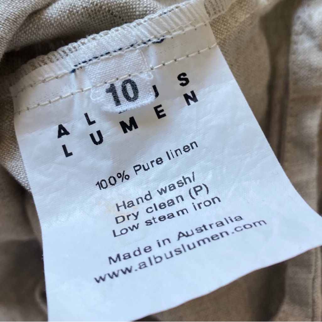 Albus Lumen Beige Linen Zip-Front Blouse - Women’s 10 — image 3 of 7
